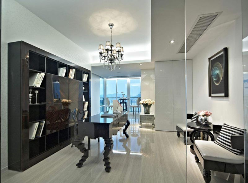 精緻華麗後(hòu)現代書房裝修圖